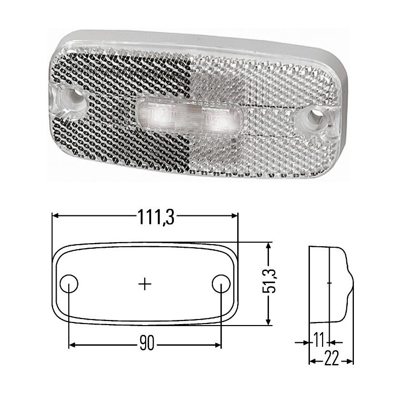 Positionslygte hvid Ermax 3 d