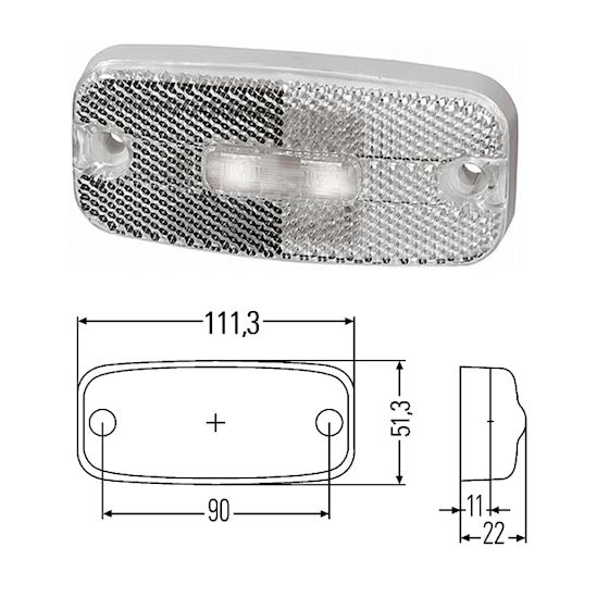 Positionslygte hvid Ermax 3 d