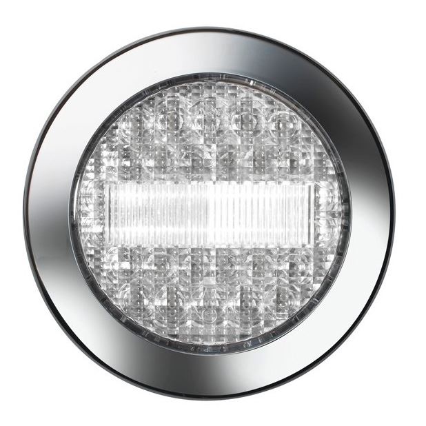 Baklygte LED chrom 24V.