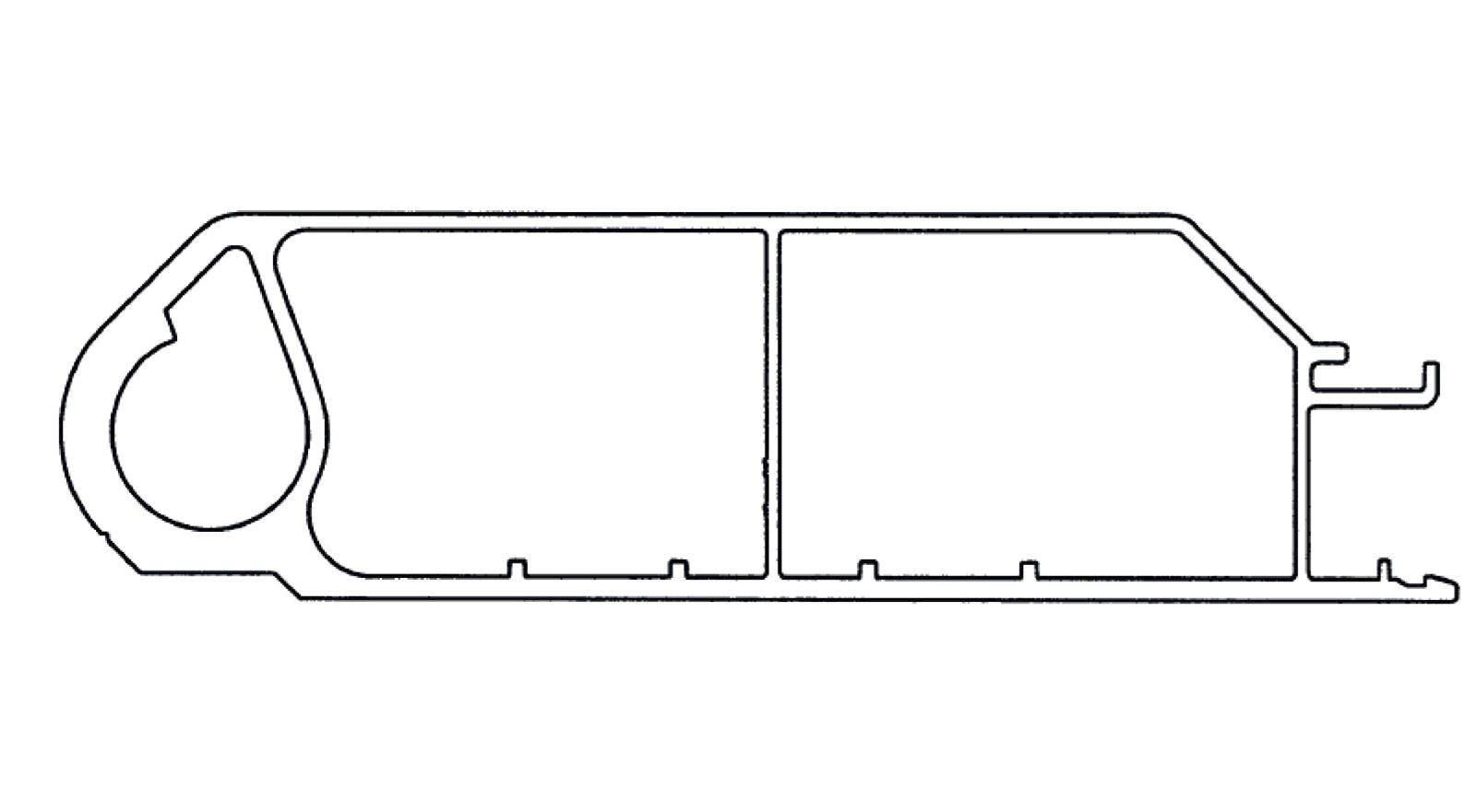 Topprofil f. kærreside 4993 mm