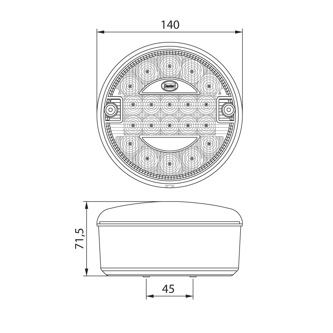 Baglygte 3 kammer LED THQ