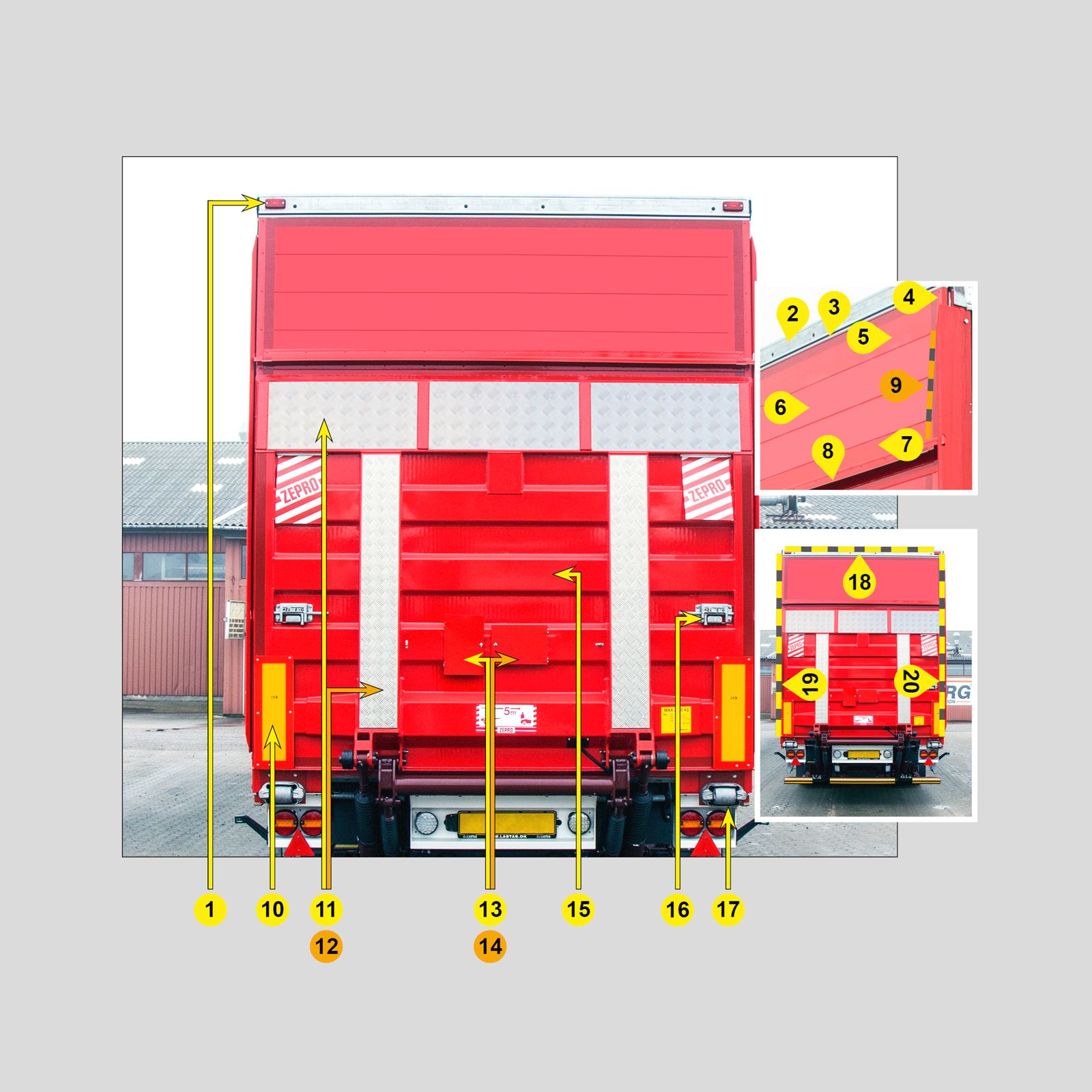 Zepro liftbagende gardinopbygning Type 1